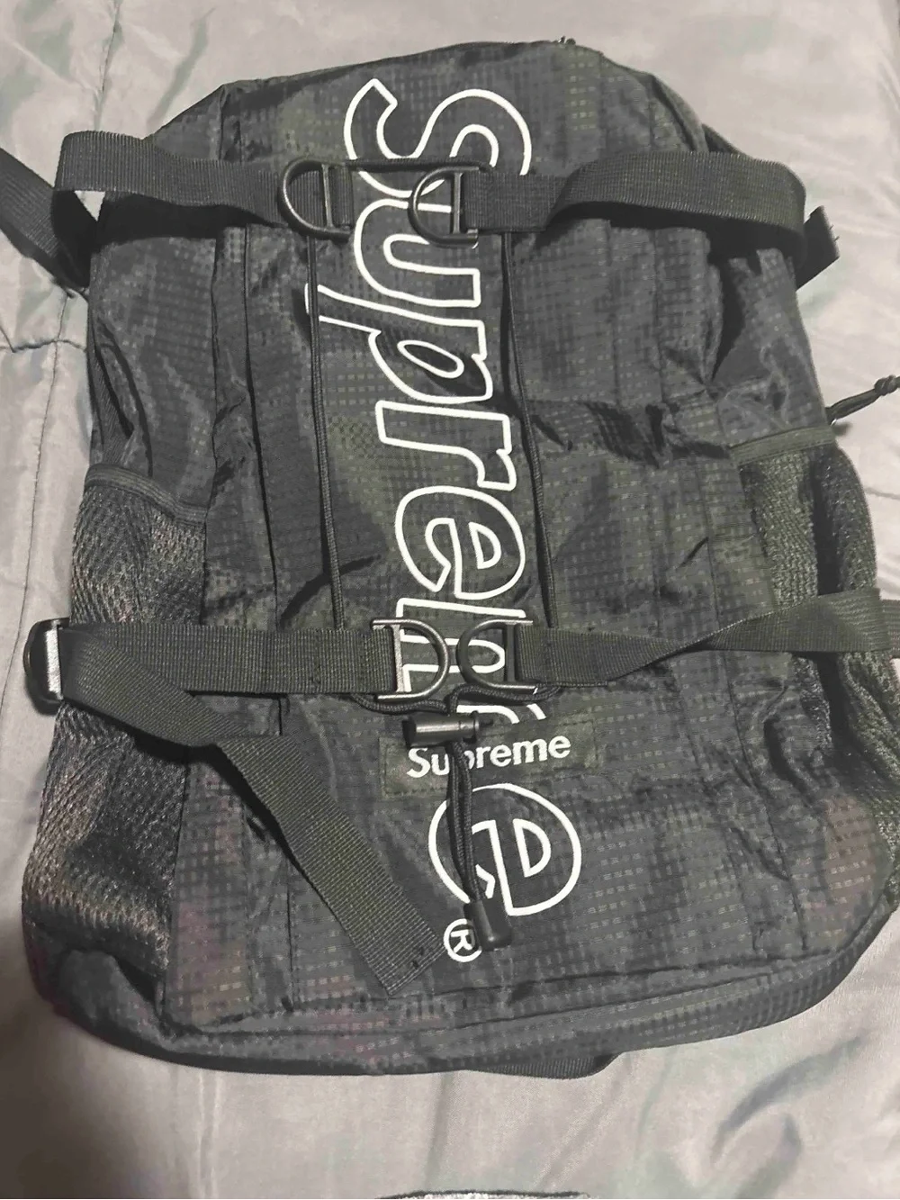 Supreme Black Logo Roll-Top Backpack